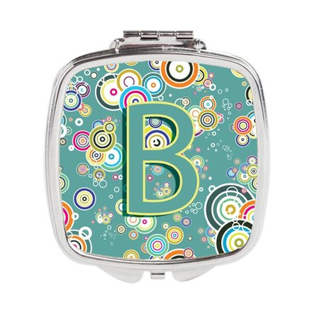 CAROLINES TREASURES Letter B Circle Circle Teal Initial Alphabet Compact Mirror CJ2015-BSCM